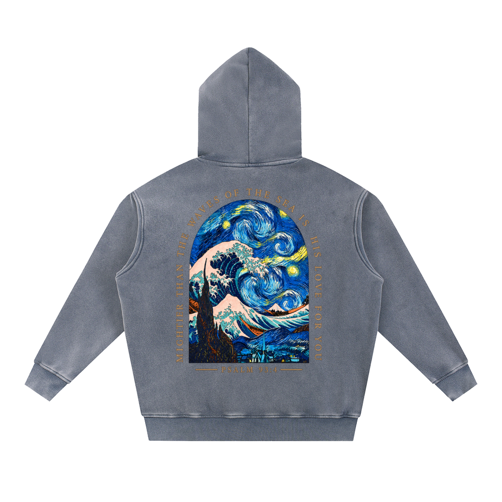 Snow Wash Fleece Oversize Hoodie
