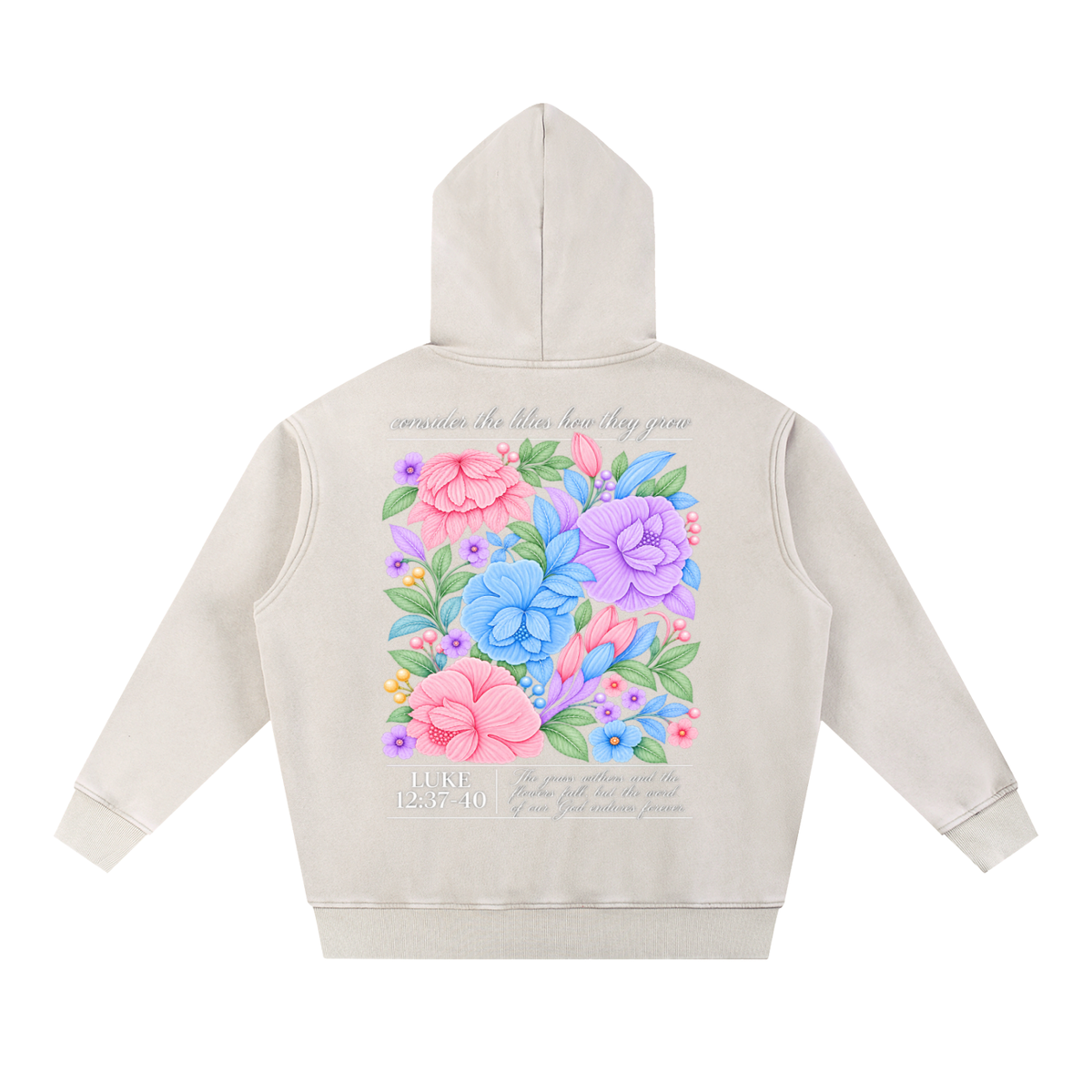 Consider The Lilies Snow Wash Oversize Hoodie