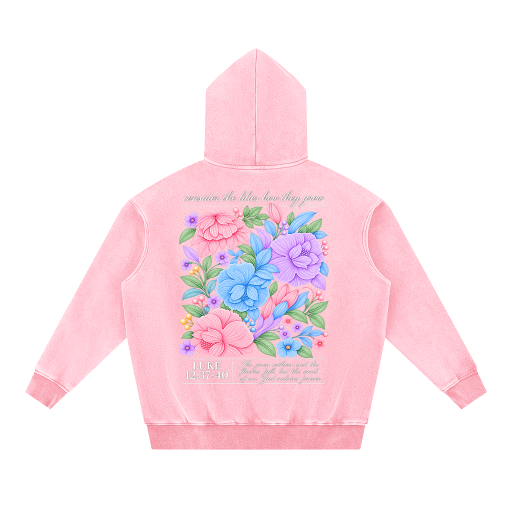 Consider The Lilies Snow Wash Oversize Hoodie