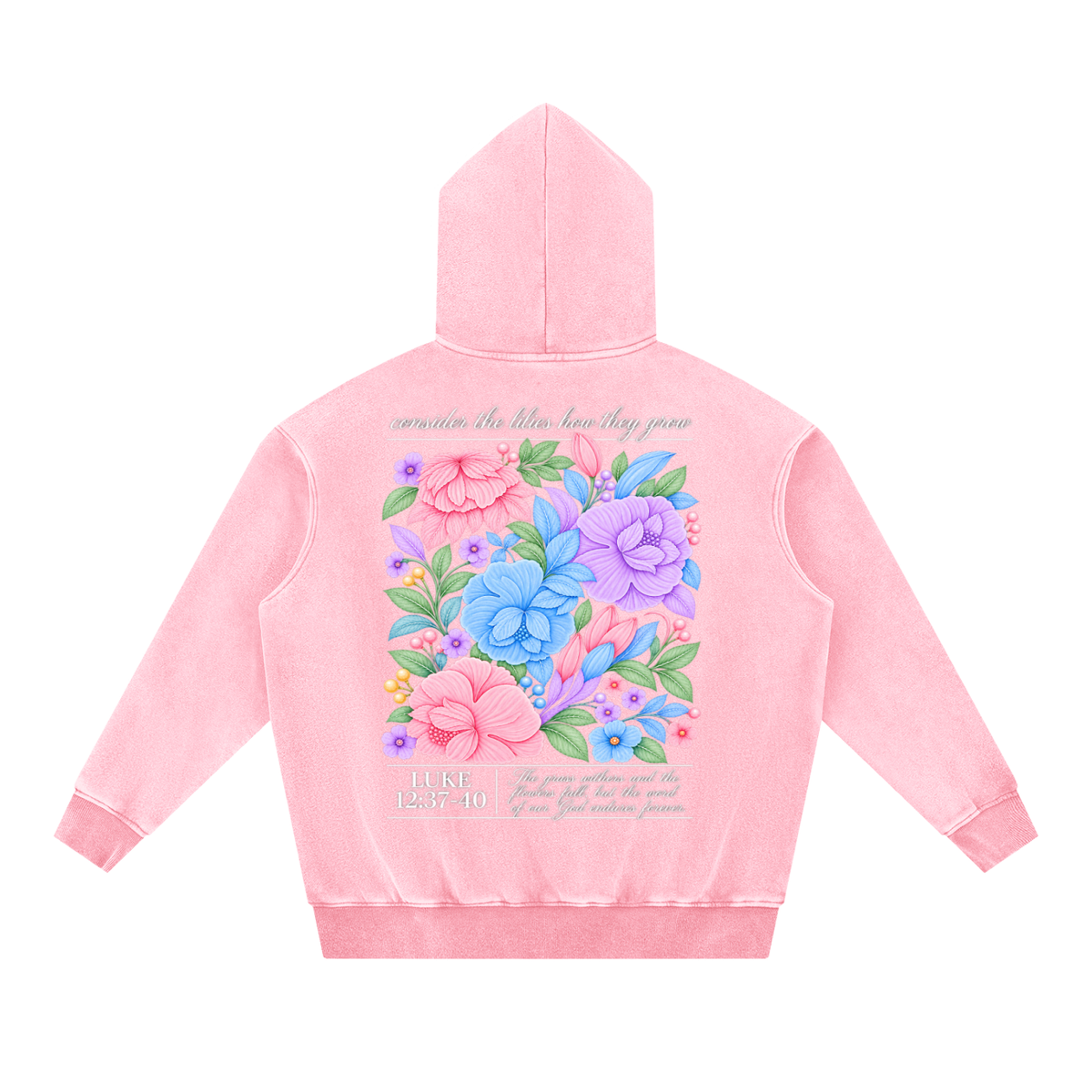 Consider The Lilies Snow Wash Oversize Hoodie