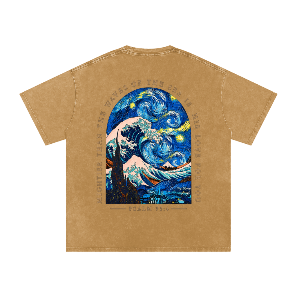 Snow Washed Oversized Cotton T-Shirt