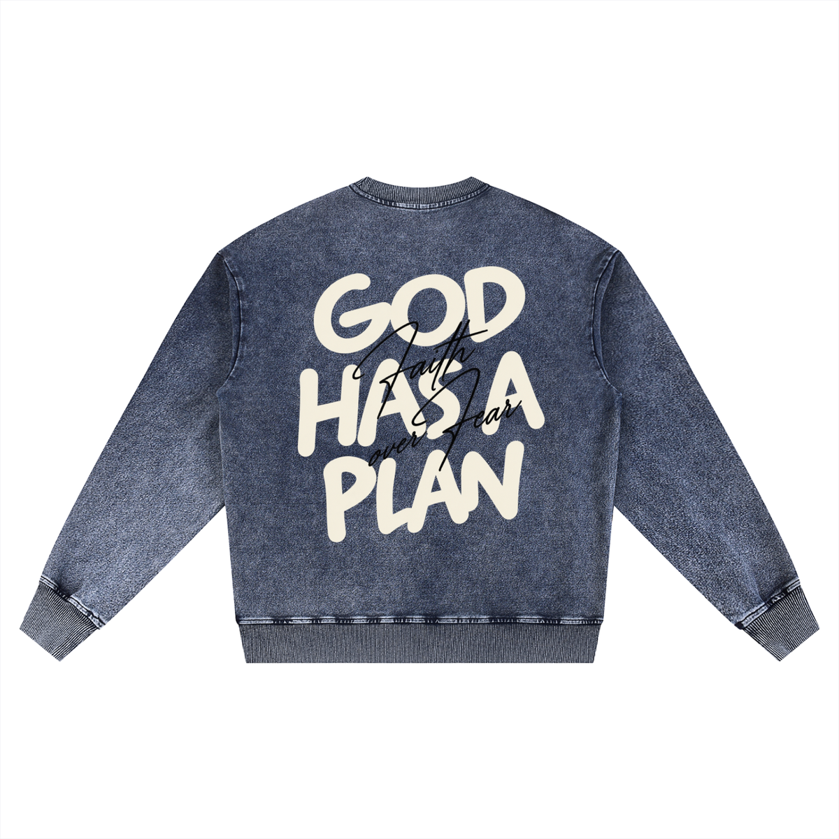 Snow Wash Oversized Crewneck Sweatshirt