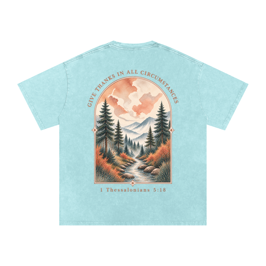 Snow Washed Oversized Cotton T-Shirt