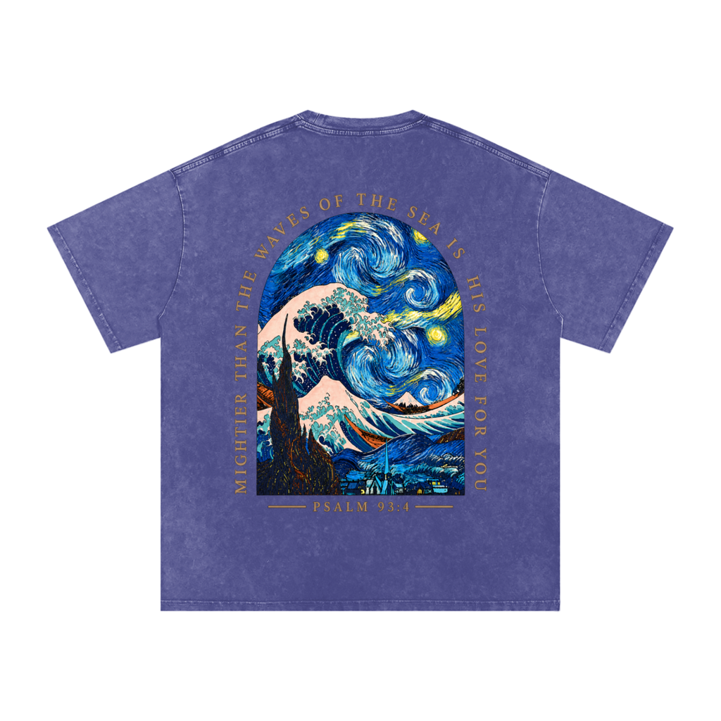 Snow Washed Oversized Cotton T-Shirt