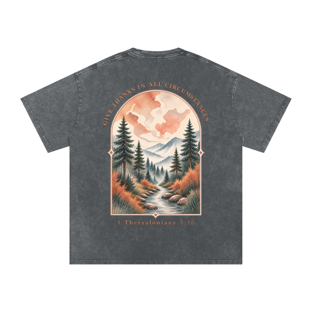 Snow Washed Oversized Cotton T-Shirt