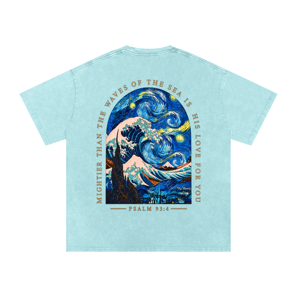 Snow Washed Oversized Cotton T-Shirt