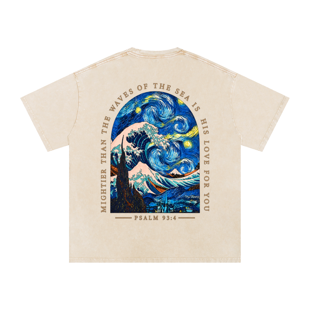 Snow Washed Oversized Cotton T-Shirt