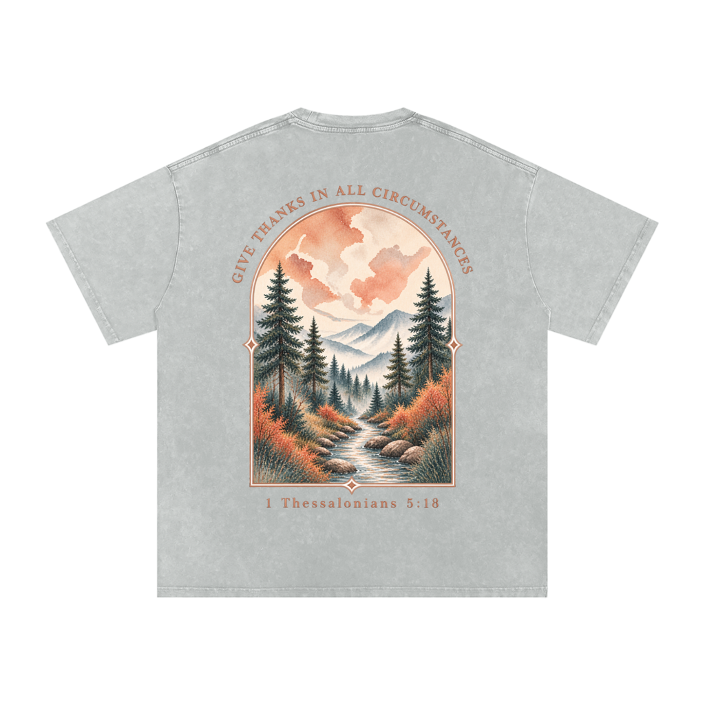 Snow Washed Oversized Cotton T-Shirt