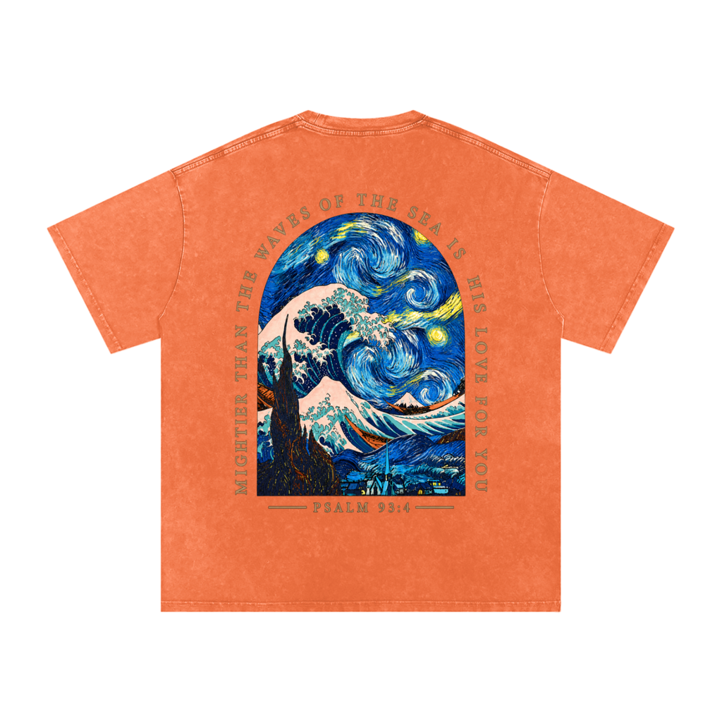 Snow Washed Oversized Cotton T-Shirt