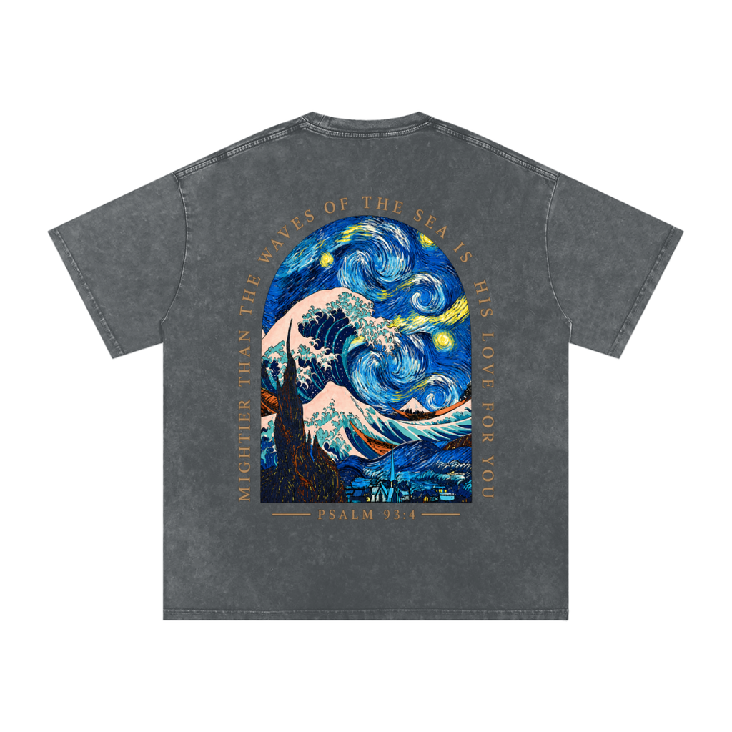 Snow Washed Oversized Cotton T-Shirt