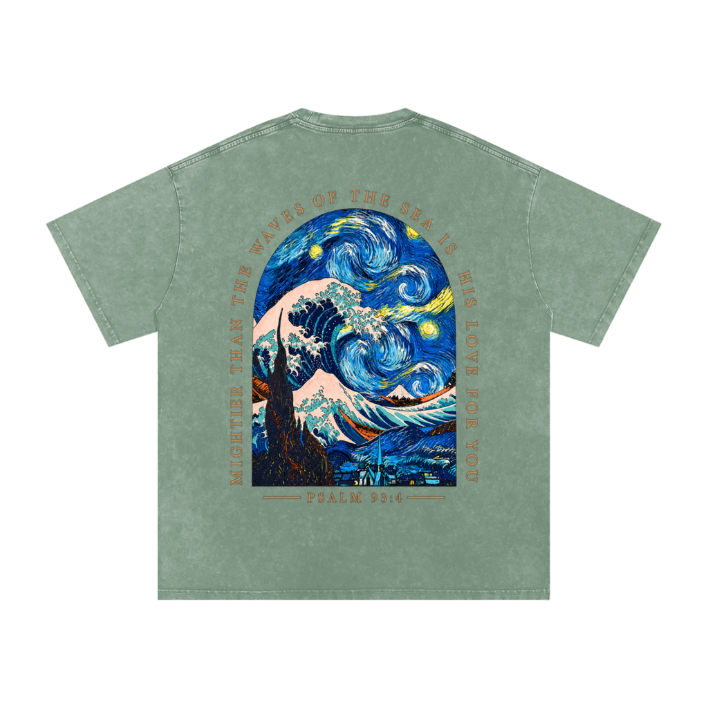 Snow Washed Oversized Cotton T-Shirt