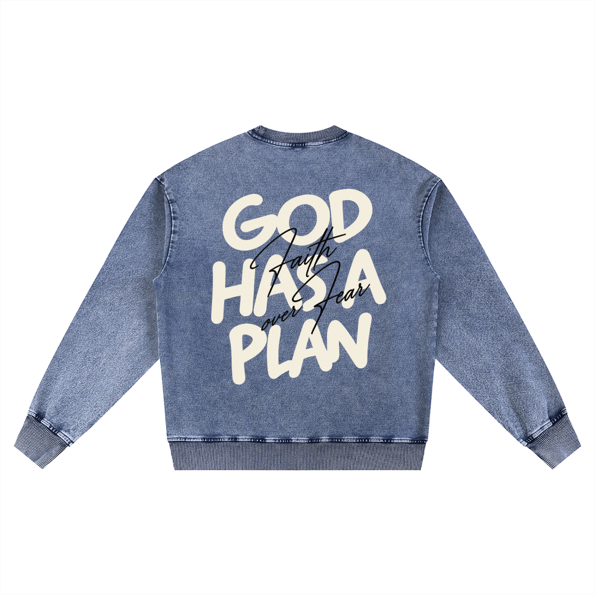 Snow Wash Oversized Crewneck Sweatshirt