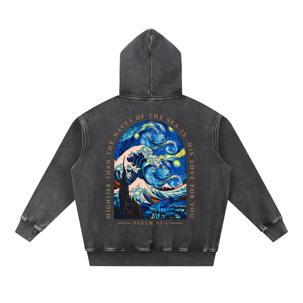 Snow Wash Fleece Oversize Hoodie
