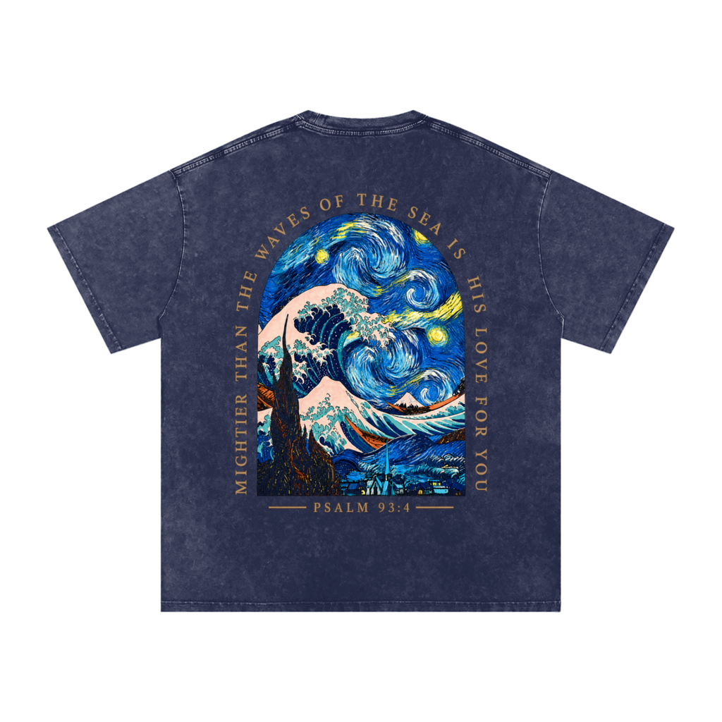 Snow Washed Oversized Cotton T-Shirt