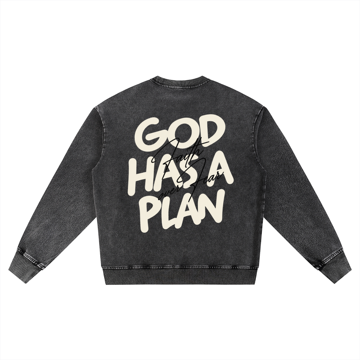 Snow Wash Oversized Crewneck Sweatshirt