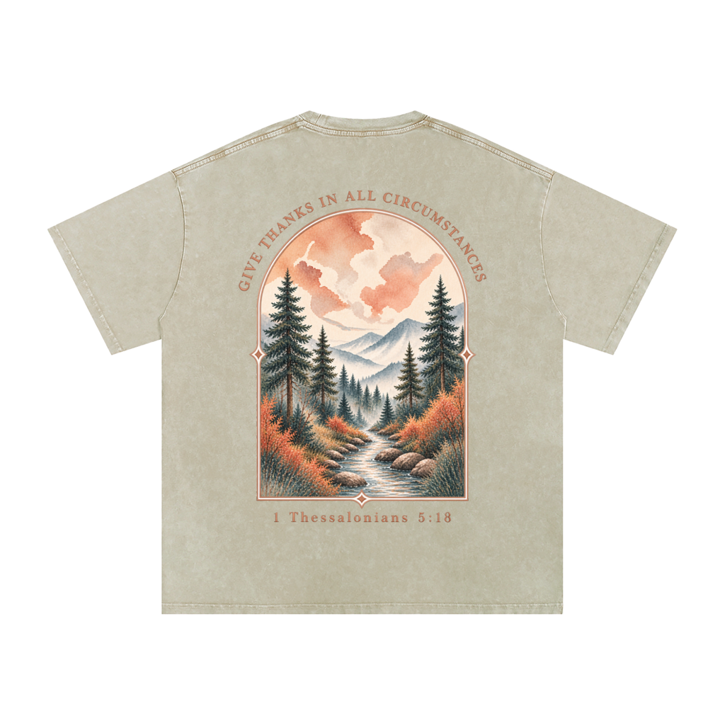 Snow Washed Oversized Cotton T-Shirt
