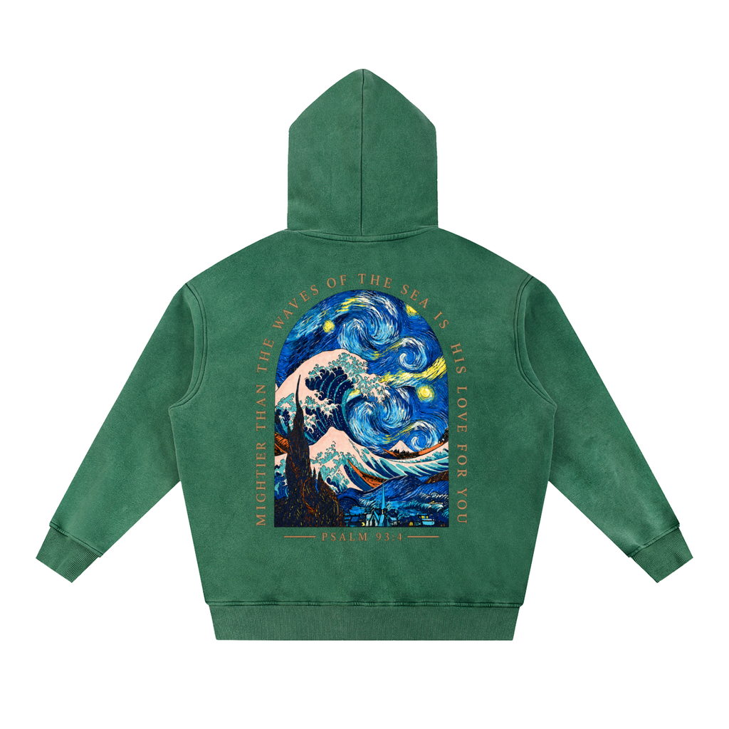 Snow Wash Fleece Oversize Hoodie