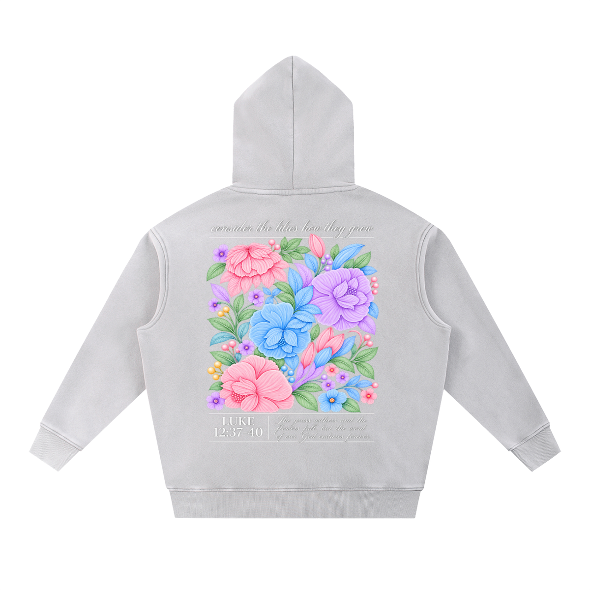 Consider The Lilies Snow Wash Oversize Hoodie